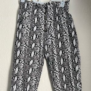 High Waist Snake Skin Pants
